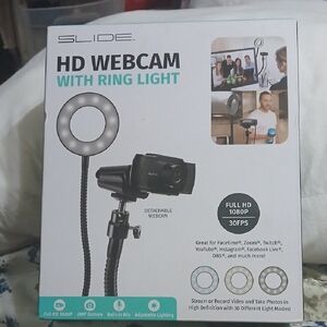 Slide HD Webcam with Ring Light Slide Innovations HD Webcam w Ring Light Full HD